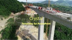  Presentation with highway construction - Slides featuring aerial-drone-view-on-highway background and a tawny brown colored foreground