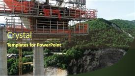  Presentation with highway construction - Slides with aerial-drone-view-on-highway background and a tawny brown colored foreground