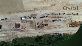  Presentation with highway construction - Presentation theme consisting of aerial-drone-view-on-highway background and a light gray colored foreground