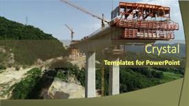  Presentation with highway construction - Slide deck having aerial-drone-view-on-highway background and a tawny brown colored foreground