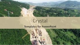  Presentation with highway construction - Presentation with aerial-drone-view-on-highway background and a lemonade colored foreground