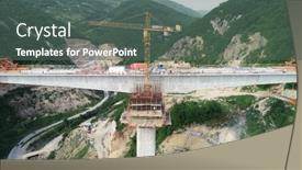  Presentation with highway construction - PPT layouts consisting of aerial-drone-view-on-highway background and a dark gray colored foreground