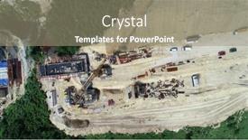  Presentation with highway construction - Slide set enhanced with aerial-drone-view-on-highway background and a coral colored foreground