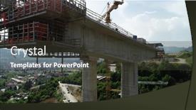  Presentation with highway construction - Presentation theme enhanced with aerial-drone-view-on-highway background and a dark gray colored foreground