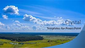  Presentation with blue plain - Cool new PPT layouts with aerial-drone-view-over-spring backdrop and a light blue colored foreground