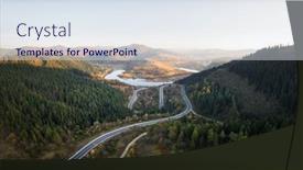  Presentation with river forest - Cool new presentation with aerial-drone-view-over backdrop and a sky blue colored foreground