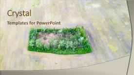  Presentation with agriculture drone - PPT theme with aerial drone view small forest background and a lemonade colored foreground