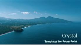  Presentation with bali - Amazing presentation design having aerial drone view of the tropical island coastline in bali indonesia backdrop and a ocean colored foreground