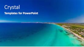  Presentation with coast line - Slide set with aerial-drone-view background and a dark gray colored foreground