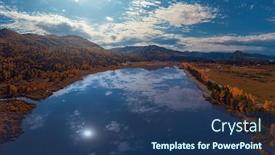  Presentation with russia - PPT theme featuring aerial-drone-view background and a ocean colored foreground