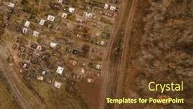  Presentation with drone - Slide set with aerial-drone-view background and a tawny brown colored foreground