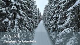  Presentation with forest road - Presentation design enhanced with aerial-drone-view background and a gray colored foreground