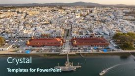  Presentation with algarve - Slides featuring aerial-drone-view background and a tawny brown colored foreground