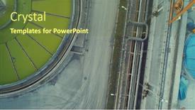  Presentation with thermal energy - PPT theme with power station thermal power plant background and a tawny brown colored foreground