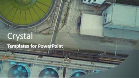  Presentation with thermal energy - Slides featuring power station thermal power plant background and a gray colored foreground