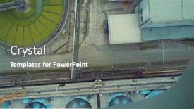  Presentation with thermal energy - Cool new presentation theme with power station thermal power plant backdrop and a gray colored foreground