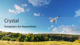  Presentation with drone fire - Slides with aerial fire - close up on white drone background and a light blue colored foreground