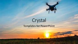  Presentation with camera drone - Slides having aerial fire - close up on white drone background and a light blue colored foreground