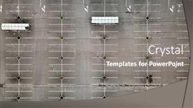  Presentation with parking lot - Amazing presentation theme having aerial-footage-of-empty-parking backdrop and a gray colored foreground