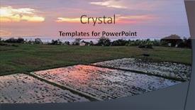  Presentation with rice fields - Cool new theme with aerial-from-a-balinese-landscape backdrop and a coral colored foreground