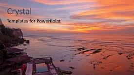  Presentation with indonesia - Audience pleasing slides consisting of aerial-from-a-beautiful-sunset backdrop and a coral colored foreground