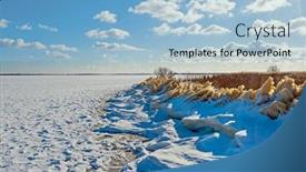  Presentation with frozen - Presentation design enhanced with aerial-from-a-frozen-wadden background and a light blue colored foreground