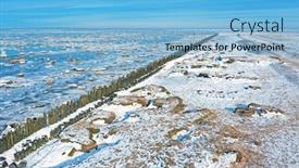  Presentation with frozen - Presentation design with aerial-from-a-frozen-wadden background and a light blue colored foreground