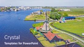  Presentation with windmill - Cool new presentation with aerial-from-a-traditional-windmill backdrop and a ocean colored foreground