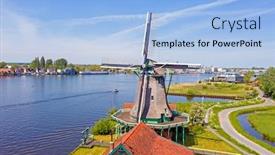  Presentation with windmill - Presentation theme enhanced with aerial-from-a-traditional-windmill background and a light blue colored foreground