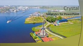 Presentation with windmill - Audience pleasing presentation theme consisting of aerial-from-a-traditional-windmill backdrop and a light blue colored foreground