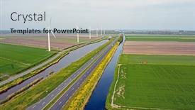  Presentation with wind turbines - Beautiful presentation featuring aerial-from-a-typical-dutch backdrop and a light gray colored foreground