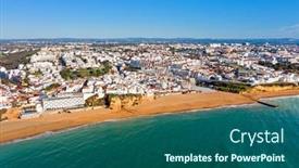  Presentation with algarve - Beautiful slide deck featuring aerial-from-albufeira backdrop and a ocean colored foreground