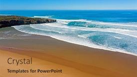  Presentation with algarve - PPT layouts having aerial-from-amoreira-beach background and a red colored foreground