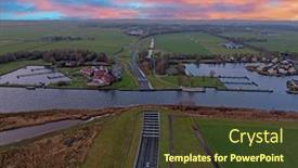  Presentation with aerial - PPT theme having aerial-from-aquaduct-galamadammen background and a tawny brown colored foreground