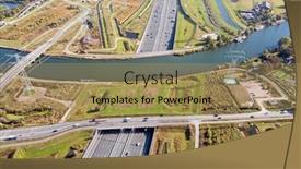  Presentation with aerial - PPT theme consisting of aerial-from-aquaduct-vechtzicht background and a coral colored foreground