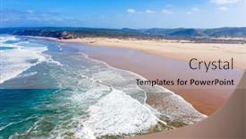  Presentation with aerial - Audience pleasing presentation design consisting of aerial-from-carapateira-beach backdrop and a soft green colored foreground