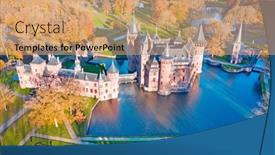  Presentation with aerial - PPT layouts with aerial-from-castle-de-haar background and a coral colored foreground