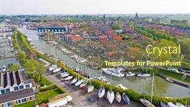  Presentation with traditional - Presentation enhanced with aerial-from-harbor-and-traditional background and a tawny brown colored foreground