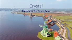  Presentation with windmills - Theme with aerial-from-historical-windmills background and a light blue colored foreground