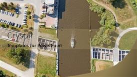  Presentation with aerial - PPT layouts with aerial-from-houkesloot-aquaduct-near background and a coral colored foreground