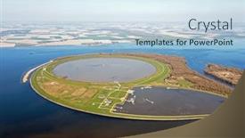  Presentation with island - Slides with aerial-from-ijsseloog background and a sky blue colored foreground