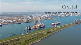  Presentation with industry - Theme consisting of aerial-from-industry background and a light blue colored foreground