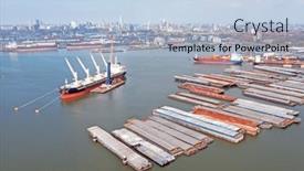  Presentation with industry - Slide set featuring aerial-from-industry background and a light blue colored foreground