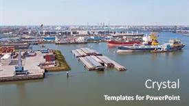  Presentation with industry - Presentation theme featuring aerial-from-industry background and a gray colored foreground