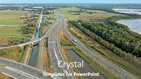  Presentation with unmanned aerial vehicle uav - Slide set consisting of aerial-from-junction-muiderberg background and a violet colored foreground