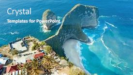  Presentation with king - Cool new presentation theme with aerial-from-kling-king-beach backdrop and a teal colored foreground