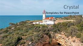  Presentation with lighthouse - Theme enhanced with aerial-from-lighthouse-farol-de background and a light blue colored foreground