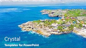  Presentation with aerial - Colorful presentation enhanced with aerial-from-nusa-lembongan-bali backdrop and a teal colored foreground