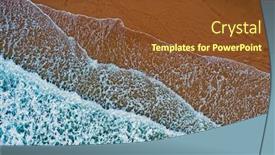  Presentation with ocean waves - Presentation design consisting of aerial-from-ocean-waves background and a tawny brown colored foreground