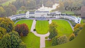  Presentation with aerial - PPT layouts having king queen medieval - aerial from palace soestdijk background and a light gray colored foreground